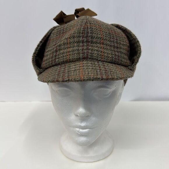 Vintage KANGOL Double Bill Flap Sherlock Holmes Detective Hat Made In England - Picture 2 of 4